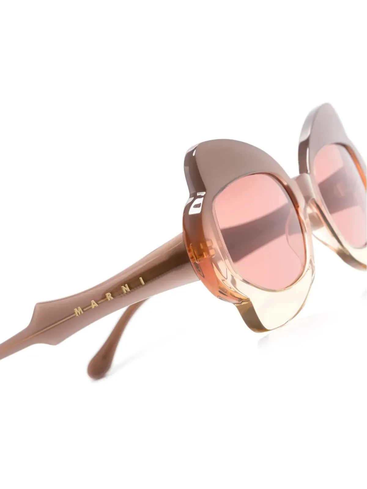 Marni Eyewear モニュメンタルゲート オーバサイズフレーム サングラス ブラウン - 画像3