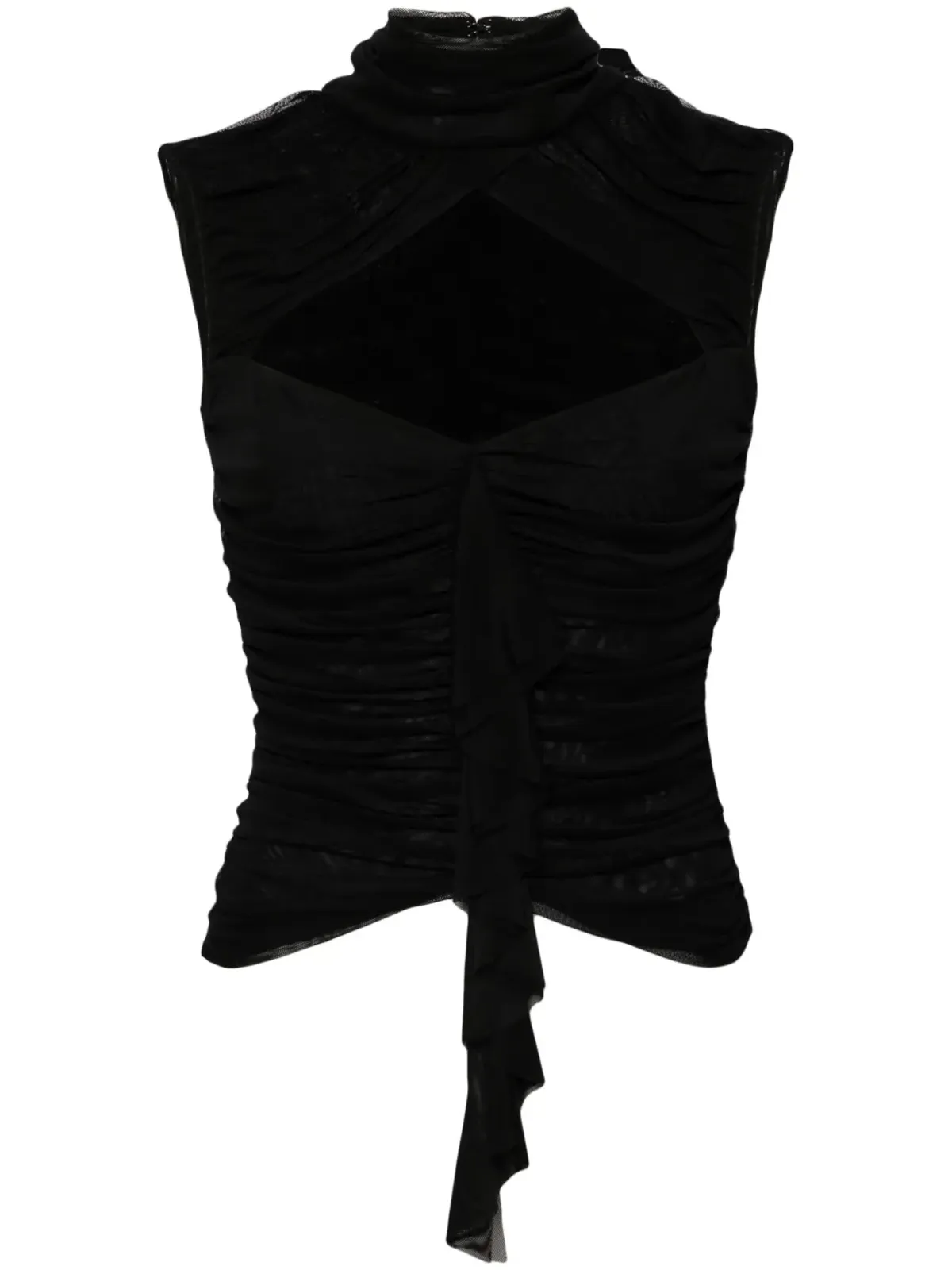 De La Vali Tiramisu ruched top - Black - 画像1