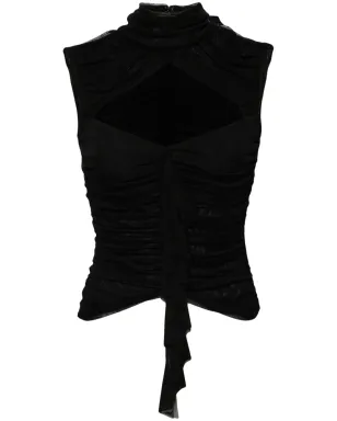 De La Vali Tiramisu ruched top - Black - サムネイル1