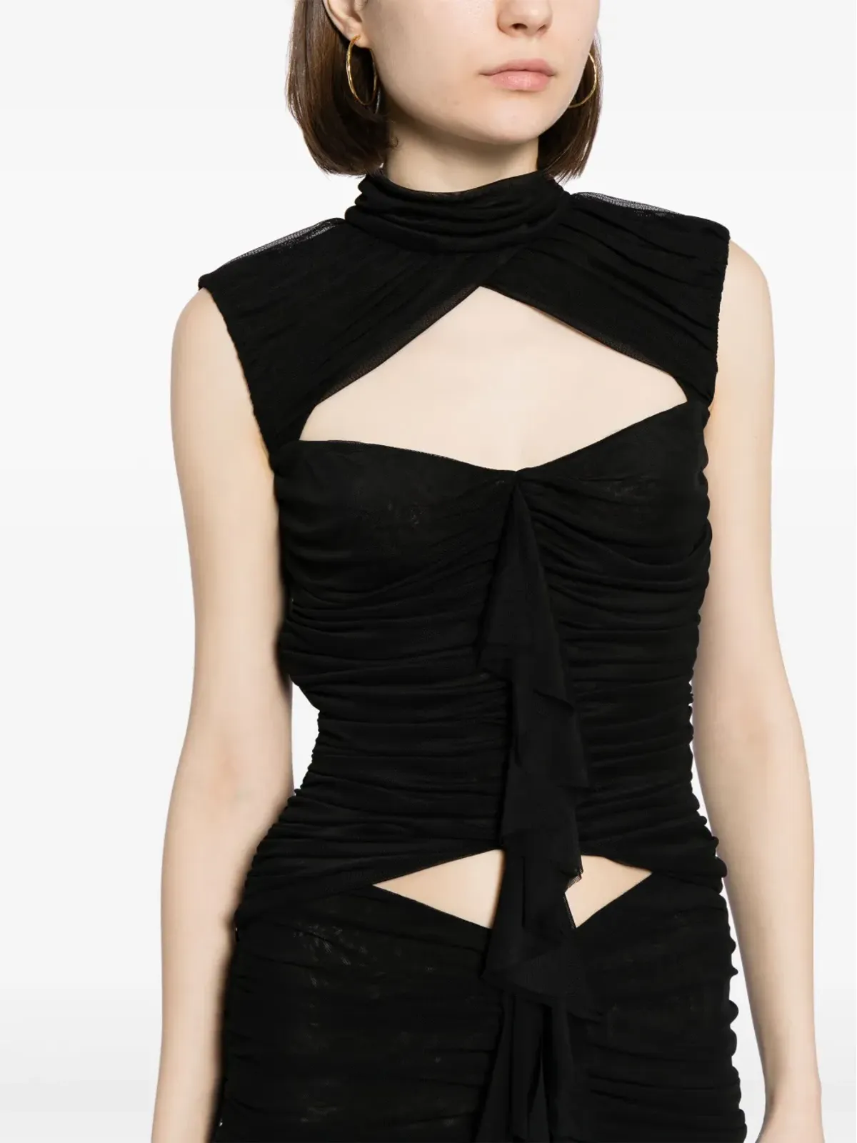 De La Vali Tiramisu ruched top - Black - 画像5