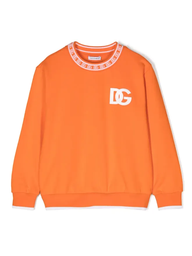 Dolce & Gabbana Kids Dolce & Gabbana Kids DGロゴ コットン スウェットシャツ オレンジの商品画像