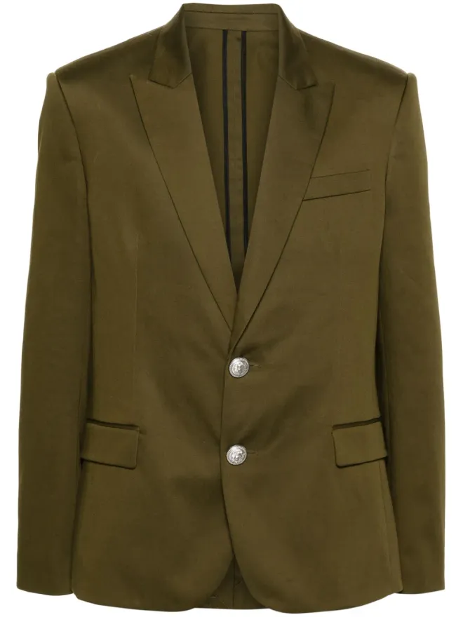 BALMAIN Balmain コットン・シングルブレスト ブレザー - グリーンの商品画像