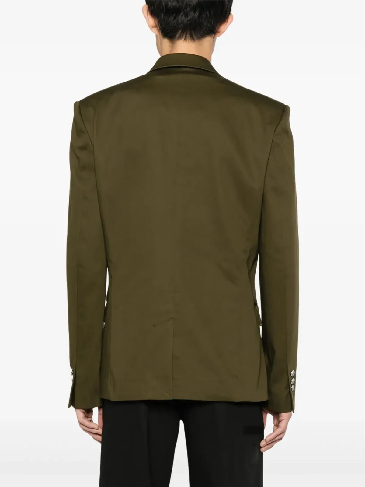 Balmain コットン・シングルブレスト ブレザー - グリーン - 画像4