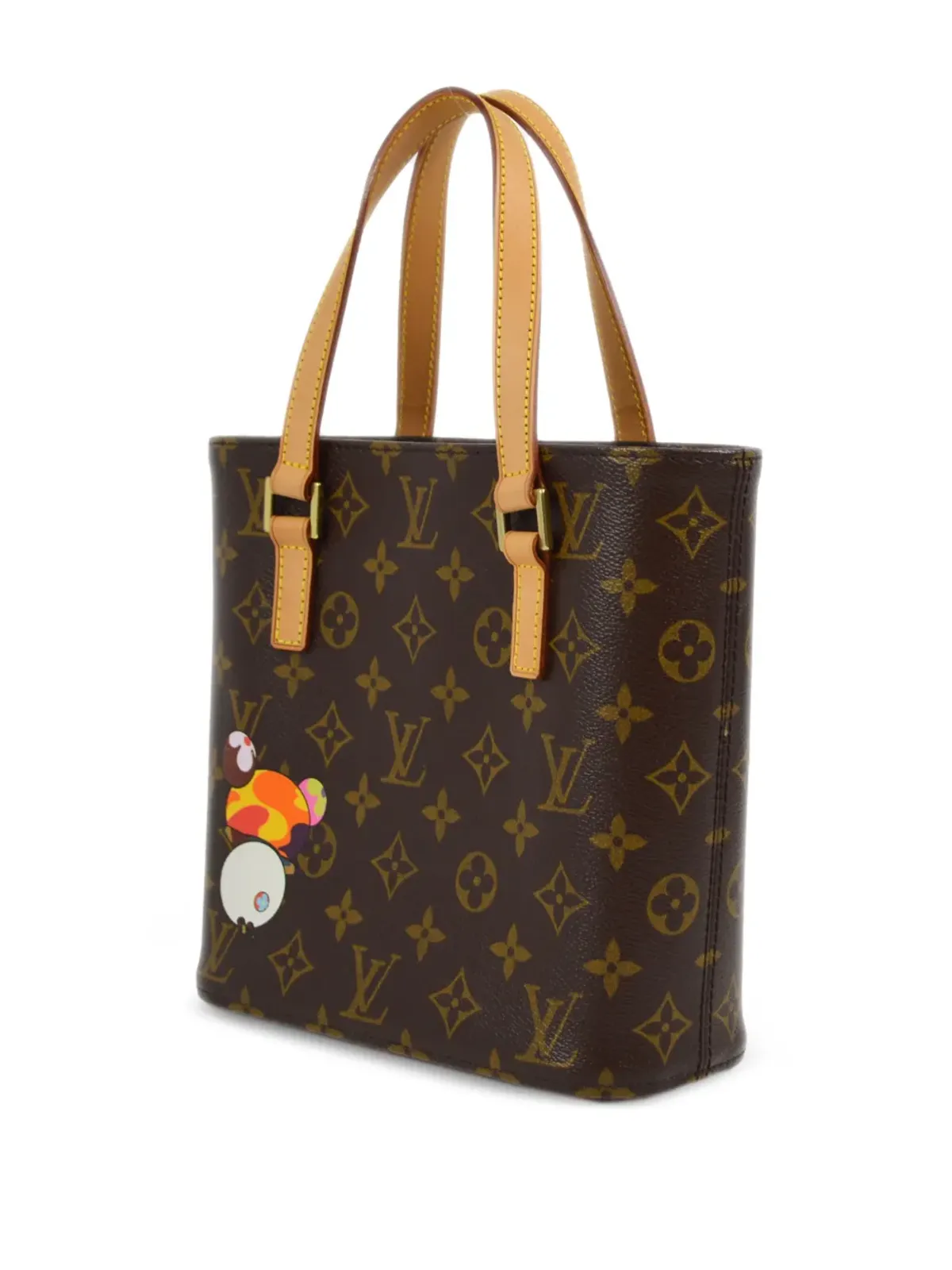 Louis Vuitton ビンテージ × Takashi Murakami 2004 Panda Vavin PM トートバッグ ブラウン - 画像2