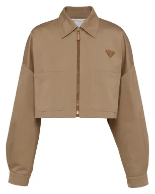 Prada トライアングルロゴ クロップドジャケット - ニュートラルカラー - サムネイル1