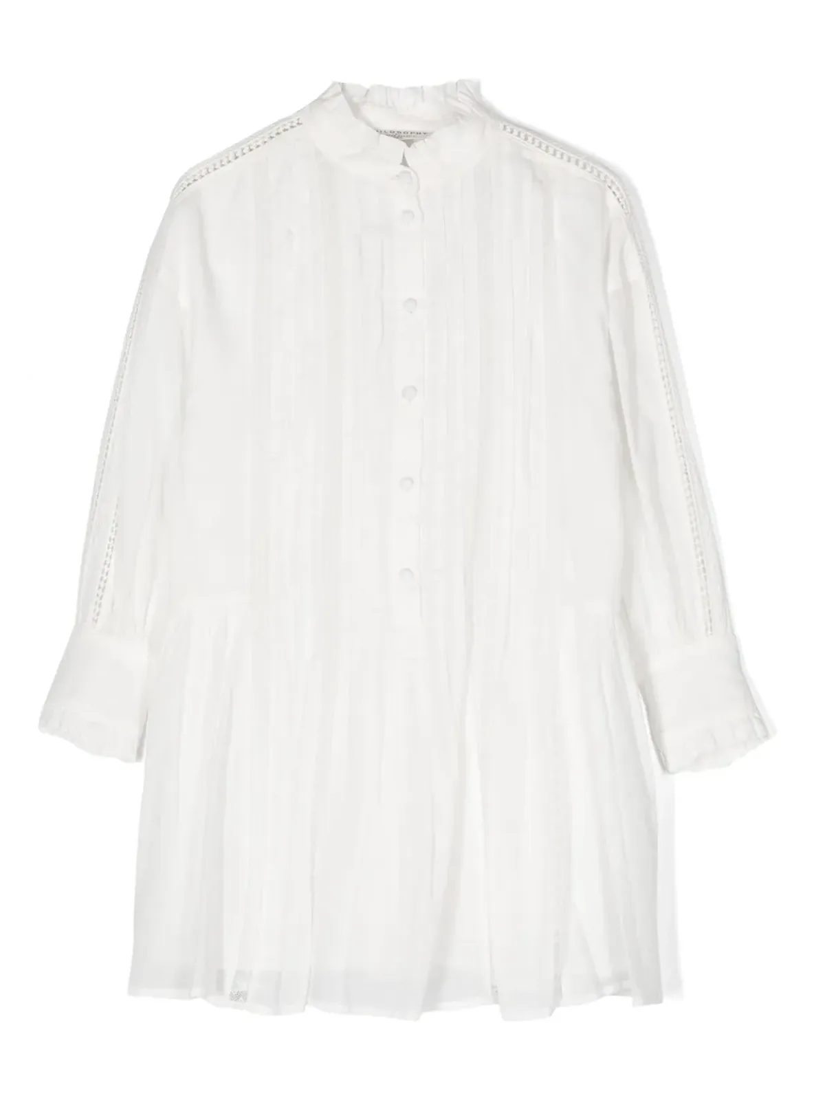 Philosophy Di Lorenzo Serafini Kids ピンタック付きコットンワンピース - 画像1