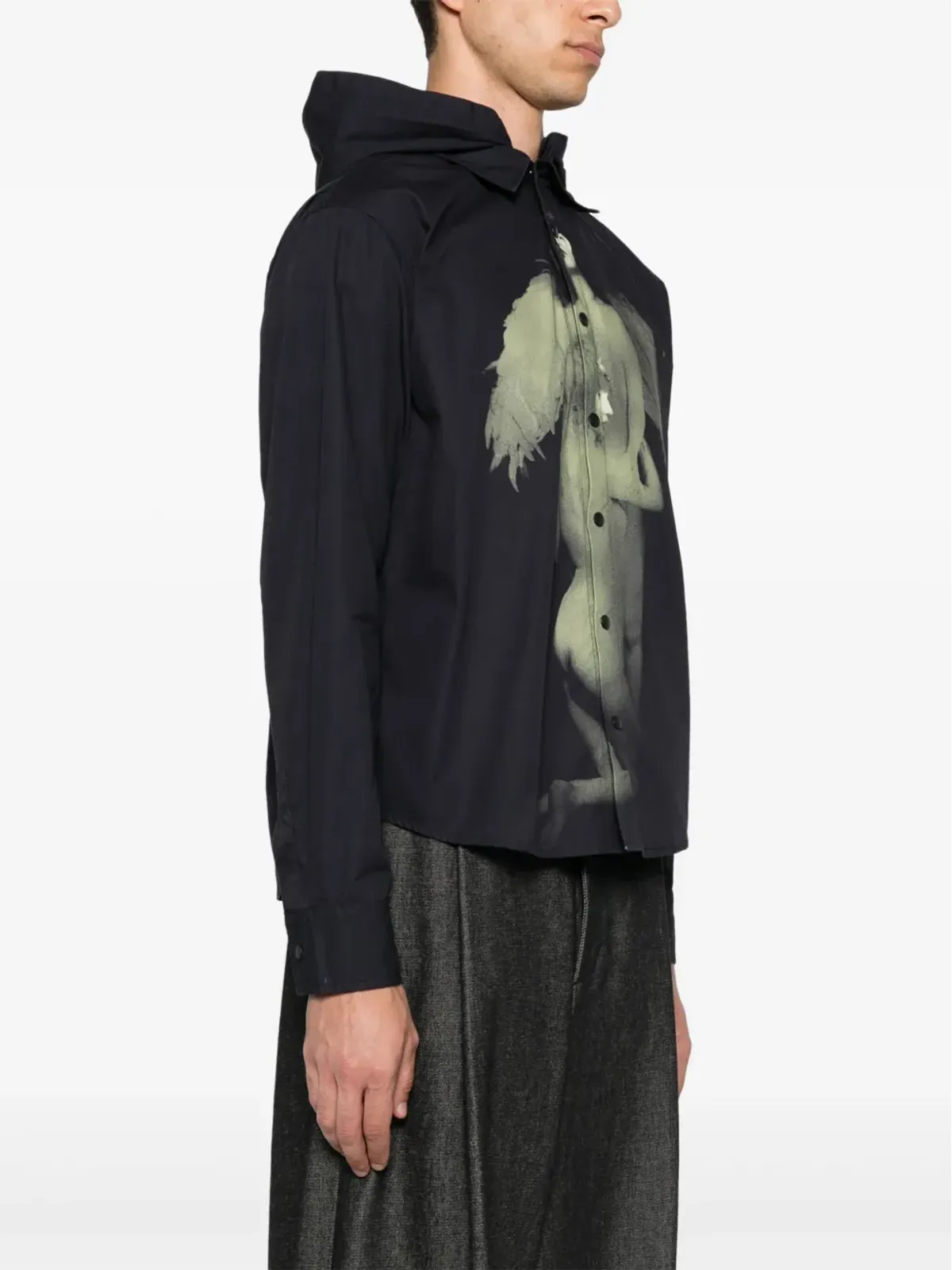 KUSIKOHC printed hooded shirt - 画像4
