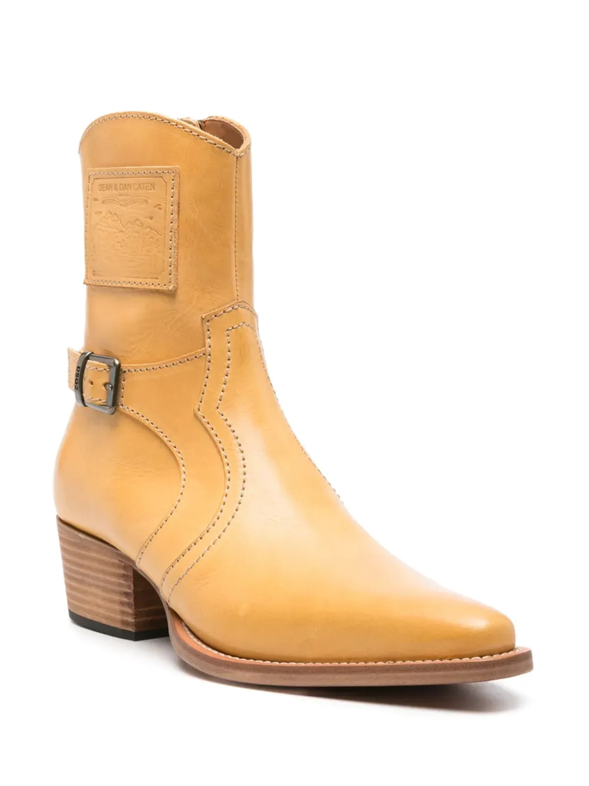 DSQUARED2 60mm レザー アンクルブーツ - イエロー - 画像2