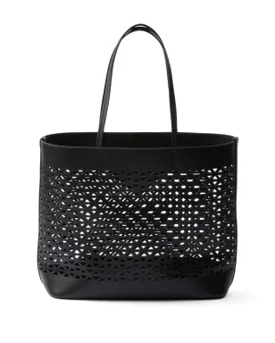 Prada ロゴ入りパンチング トートバッグ - ブラック - サムネイル2