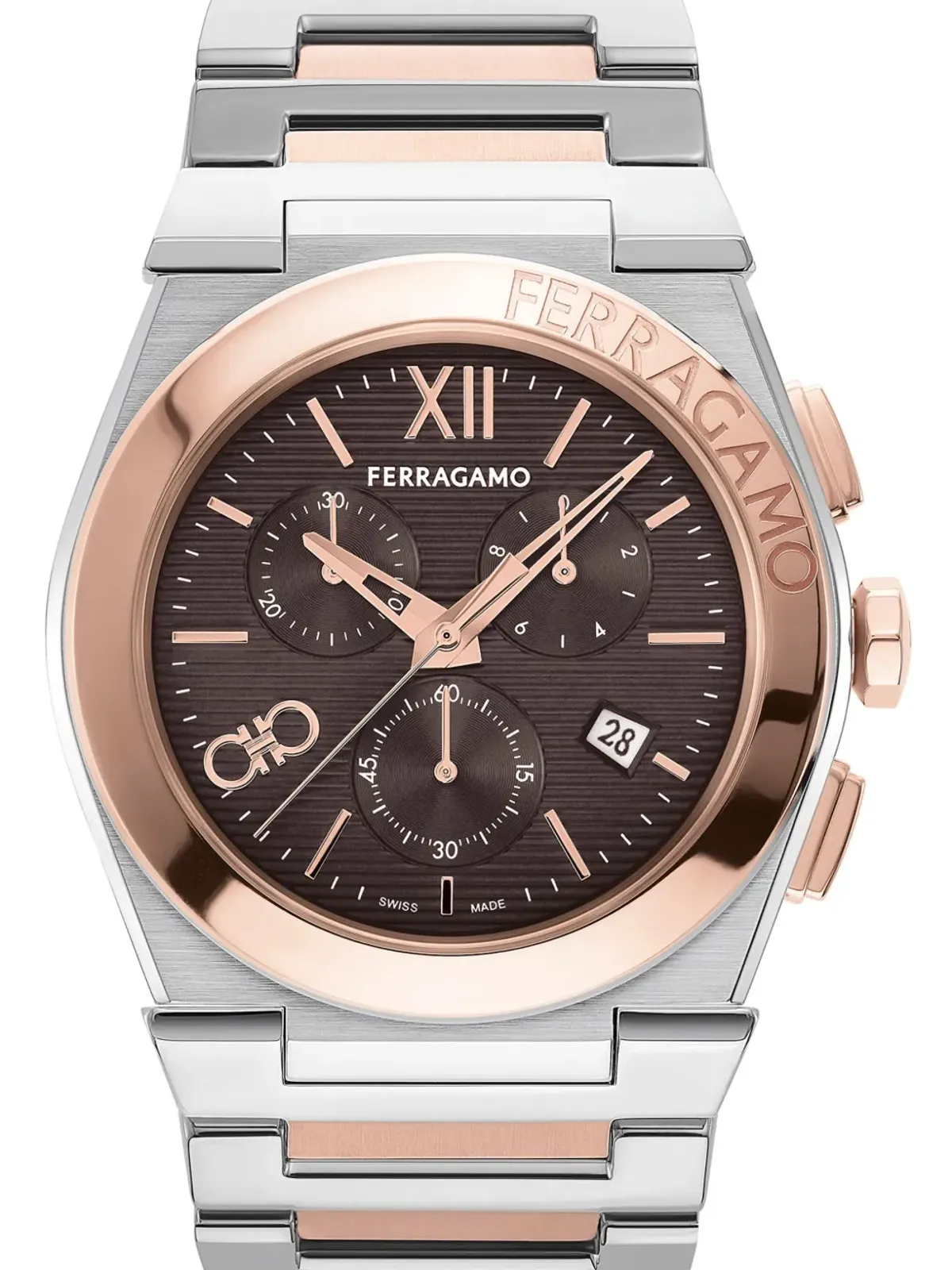ビンテージ Ferragamo ベガ クロノグラフ 42mm ブラウン - 画像2