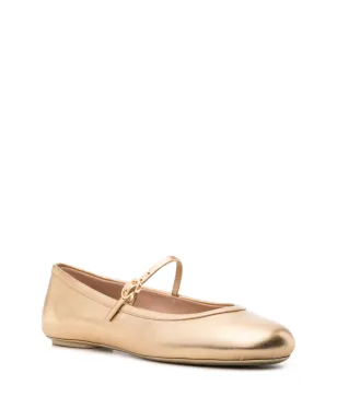 Gianvito Rossi カルラ バックル付き バレエシューズ - ゴールド - サムネイル2