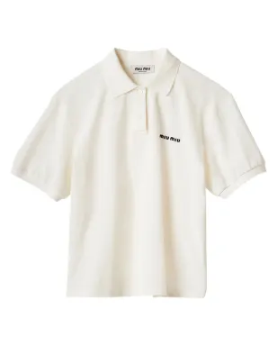 Miu Miu ロゴ刺繍入りコットンポロシャツ - サムネイル1