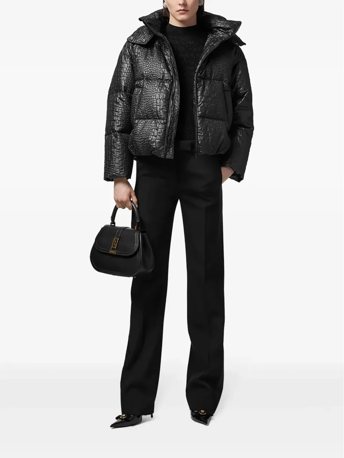 Versace ストレートレッグ ヴァージンウールパンツ - ブラック - 画像2