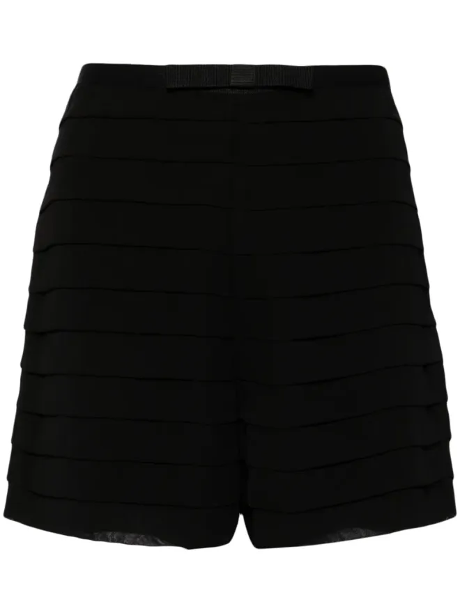 Edward Achour Paris Edward Achour Paris リボンディテール付きプリーツショーツ - ブラックの商品画像