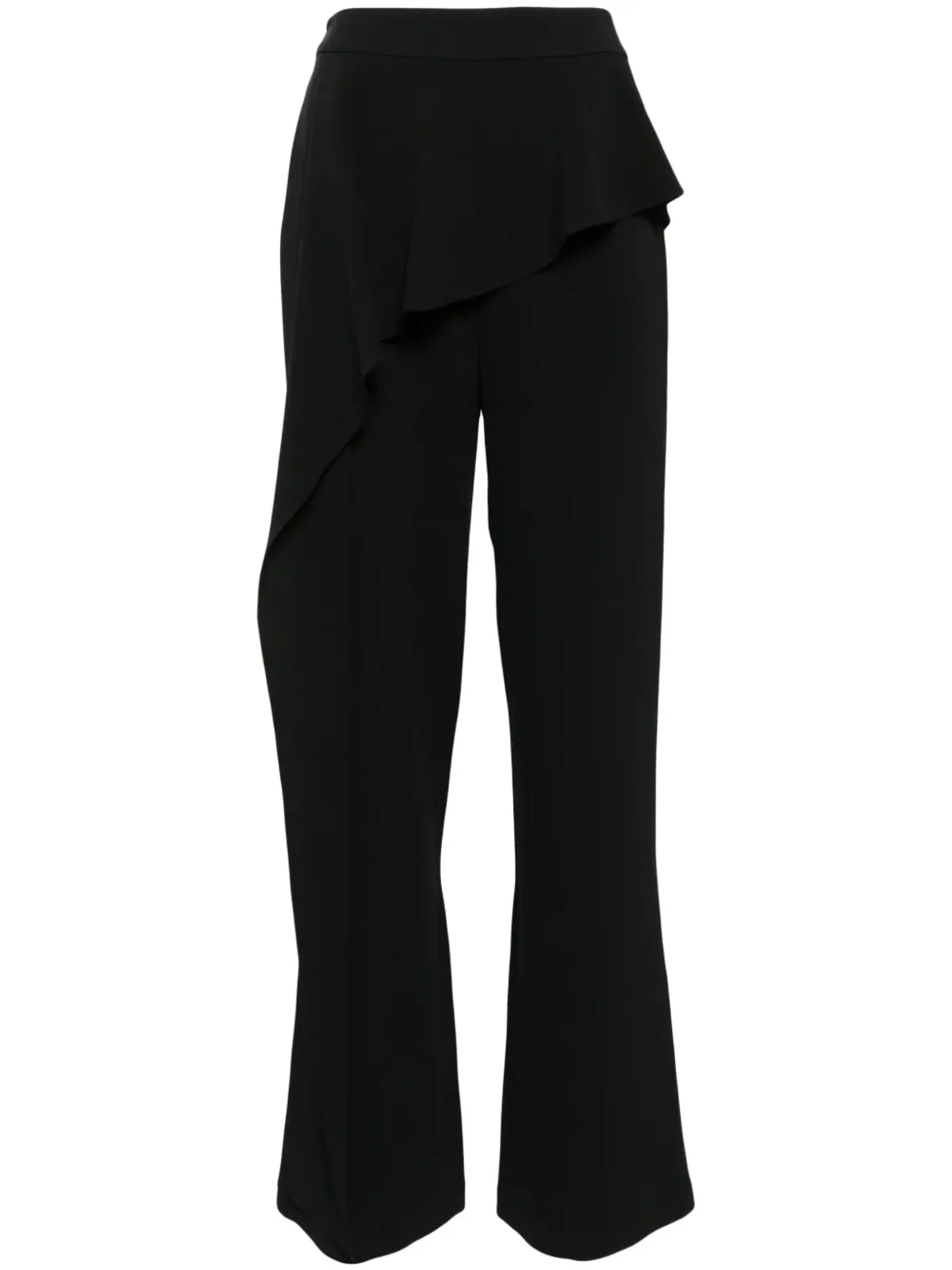 Edward Achour Paris ruffled-detail flared trousers - Black - 画像1