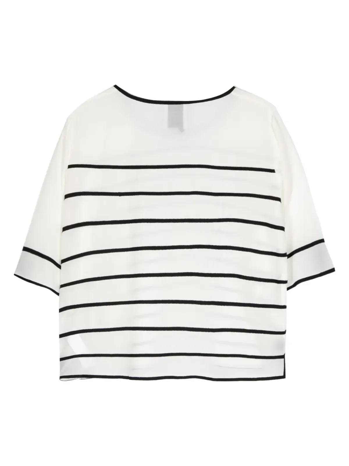 Edward Achour Paris ストライプ柄シルクTシャツ - 画像2