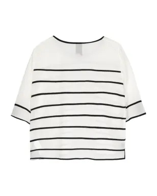 Edward Achour Paris ストライプ柄シルクTシャツ - サムネイル2