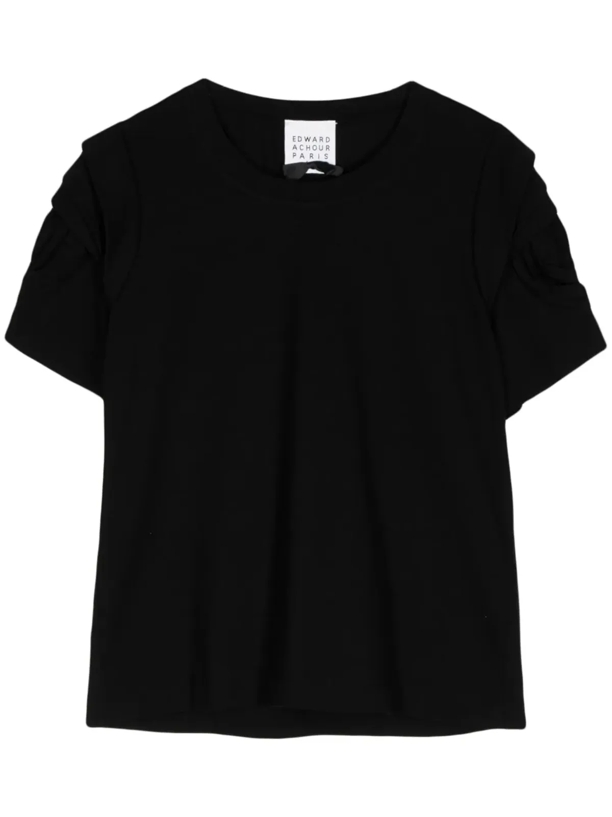 Edward Achour Paris 丸首コットンTシャツ - 画像1