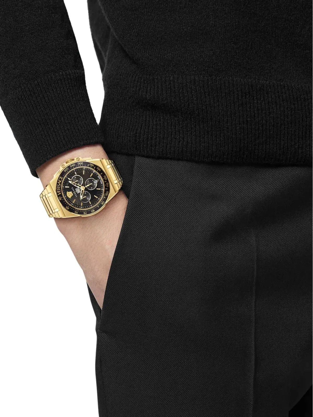 Versace Greca Chrono 45mm - ブラック - 画像5