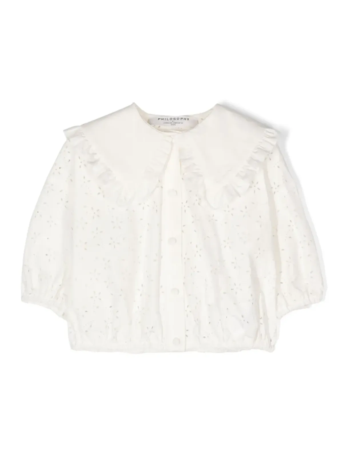 Philosophy Di Lorenzo Serafini Kids オープンワークコットンシャツ - 画像1