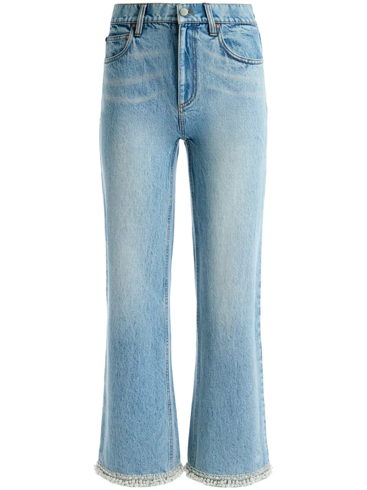 alice + olivia Ora embellished wide-leg jeans - Blue - 画像1