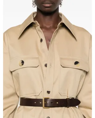 Saint Laurent ベルト付き サハリエン シャツ - ベージュ - サムネイル5