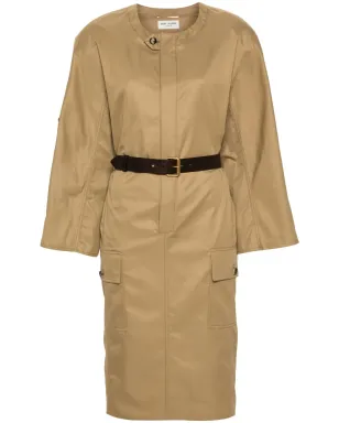 Saint Laurent ベルト付き コットンツイル ミディドレス - サムネイル1