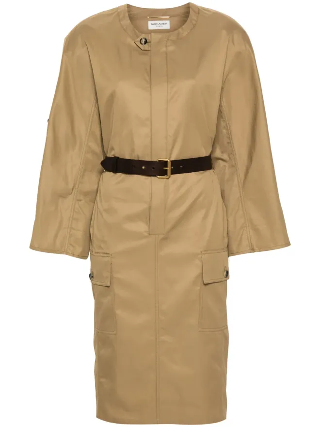 Saint Laurent Saint Laurent ベルト付き コットンツイル ミディドレスの商品画像