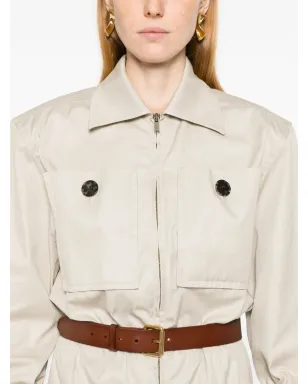 Saint Laurent サハリエンヌ風 ベルト付き コットンドレス - ベージュ系 - サムネイル5