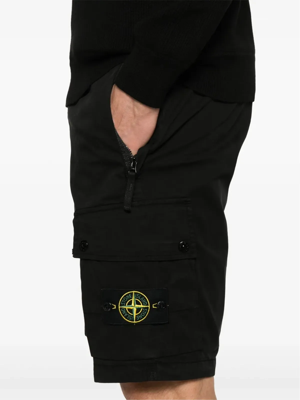 Stone Island Supimaコットンカーゴショーツ - ブラック - 画像5