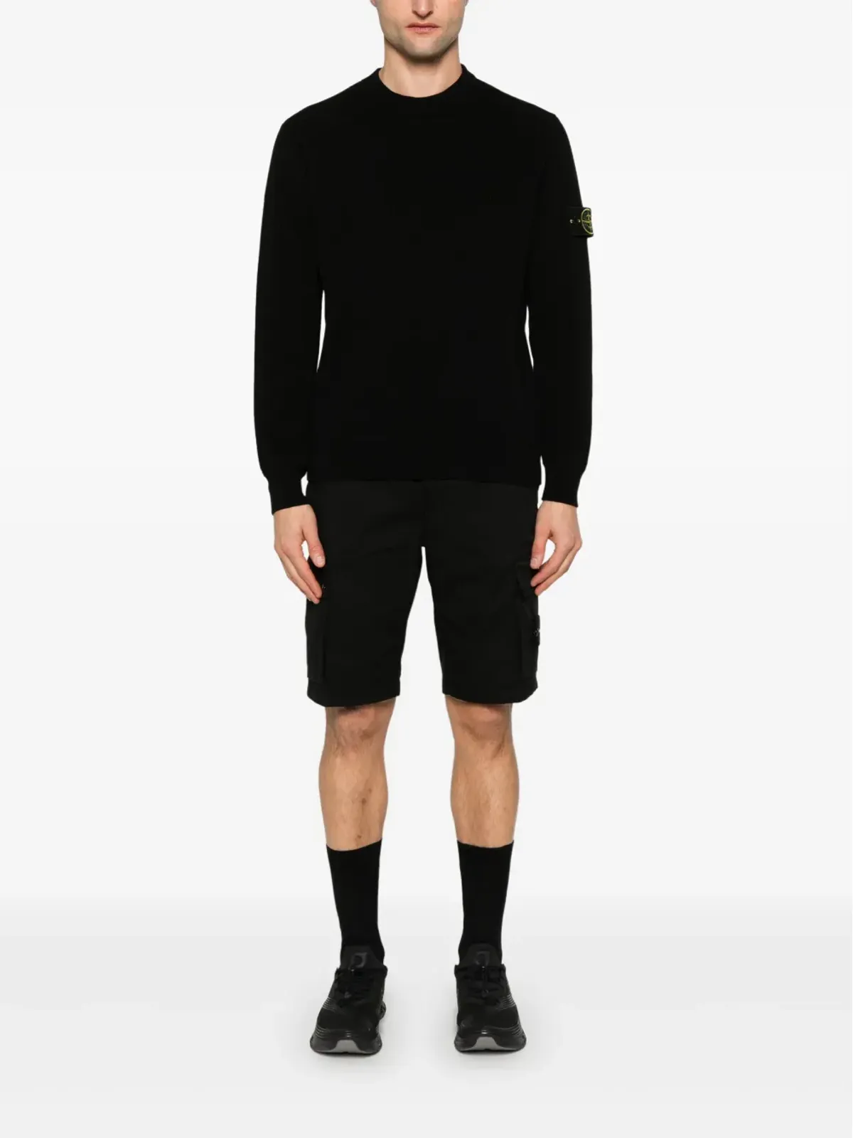 Stone Island Supimaコットンカーゴショーツ - ブラック - 画像2