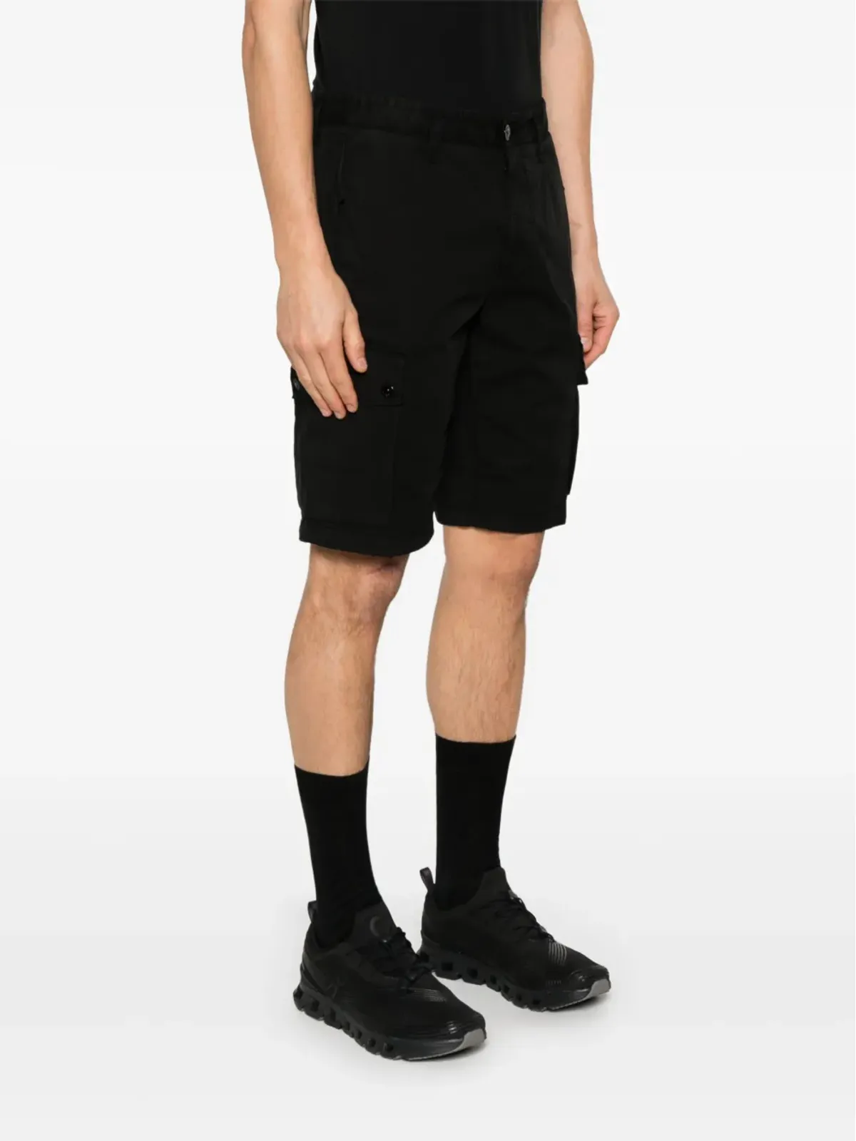 Stone Island Supimaコットンカーゴショーツ - ブラック - 画像3