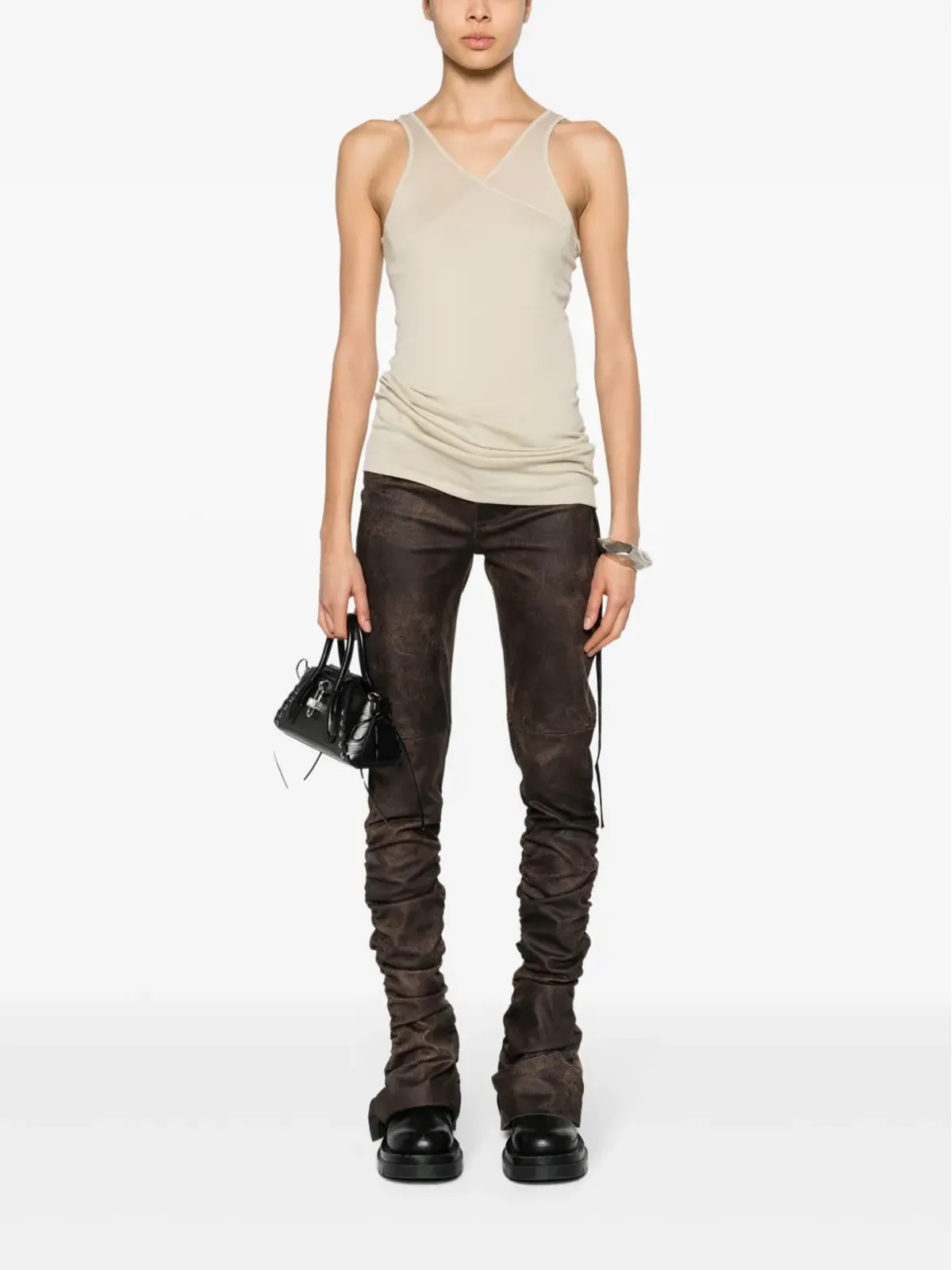 Rick Owens DRKSHDW ダブルジギー バナナ ジャージー タンクトップ - ニュートラルカラー - 画像2
