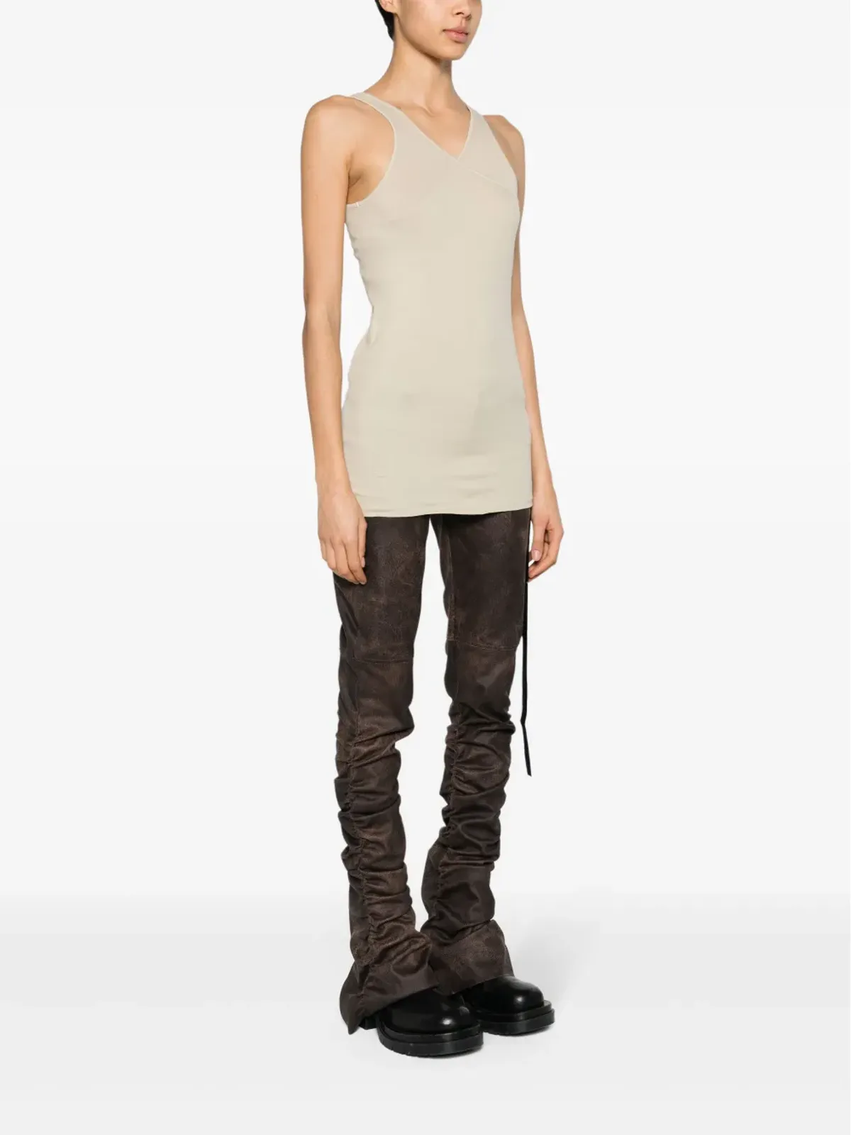 Rick Owens DRKSHDW ダブルジギー バナナ ジャージー タンクトップ - ニュートラルカラー - 画像3