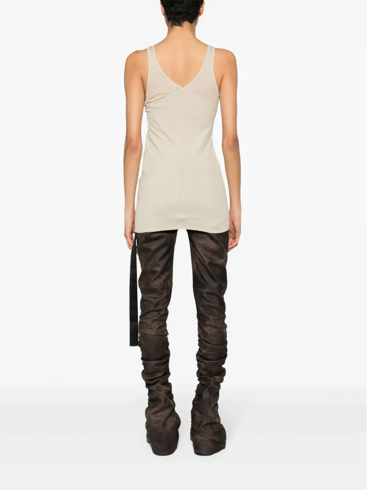 Rick Owens DRKSHDW ダブルジギー バナナ ジャージー タンクトップ - ニュートラルカラー - 画像4