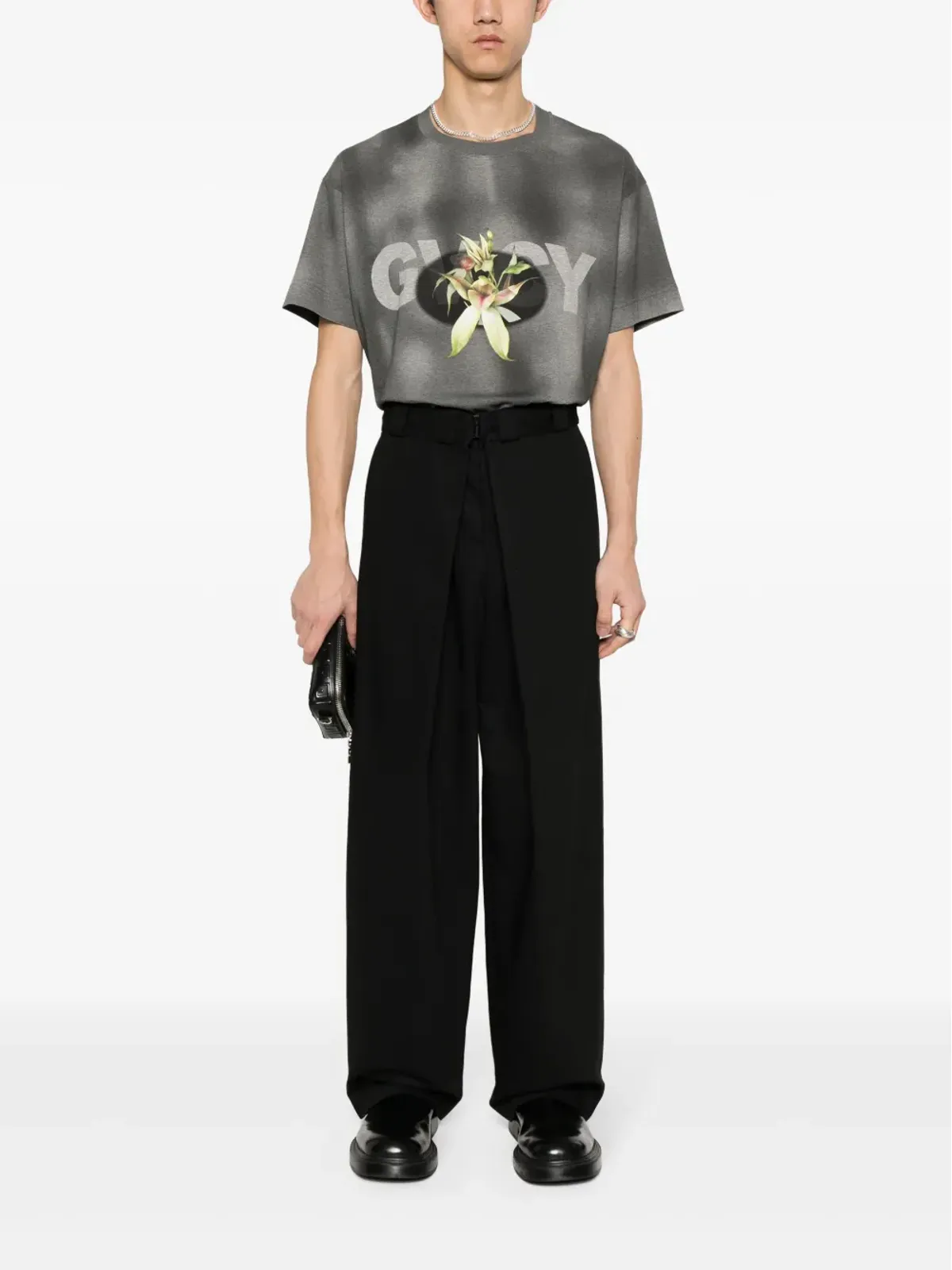 Givenchy ロゴプリント色あせ加工Tシャツ - ブラック - 画像2