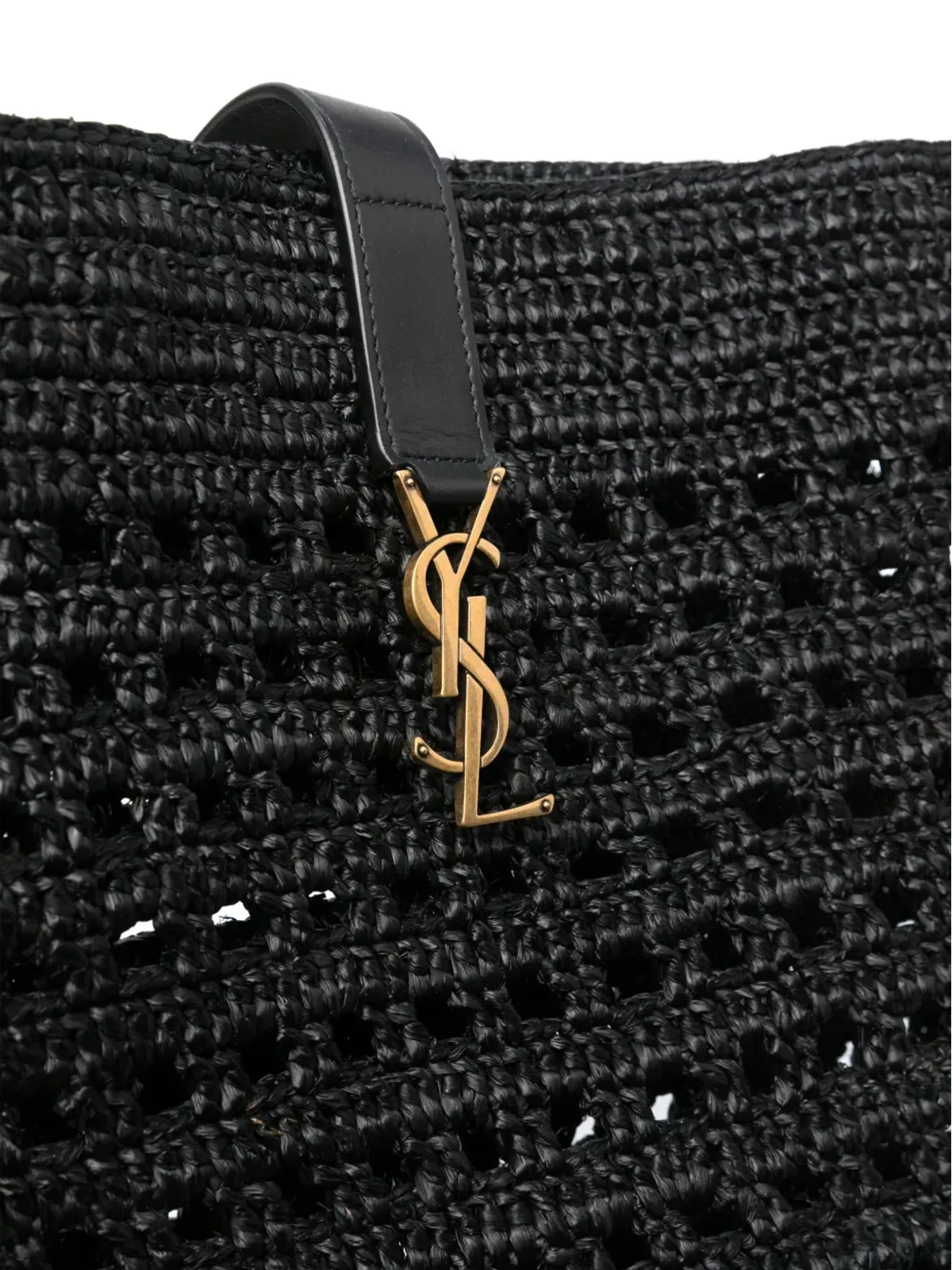 Saint Laurent 編み込みラフィア バケットバッグ - 画像4