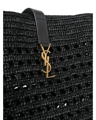Saint Laurent 編み込みラフィア バケットバッグ - サムネイル4