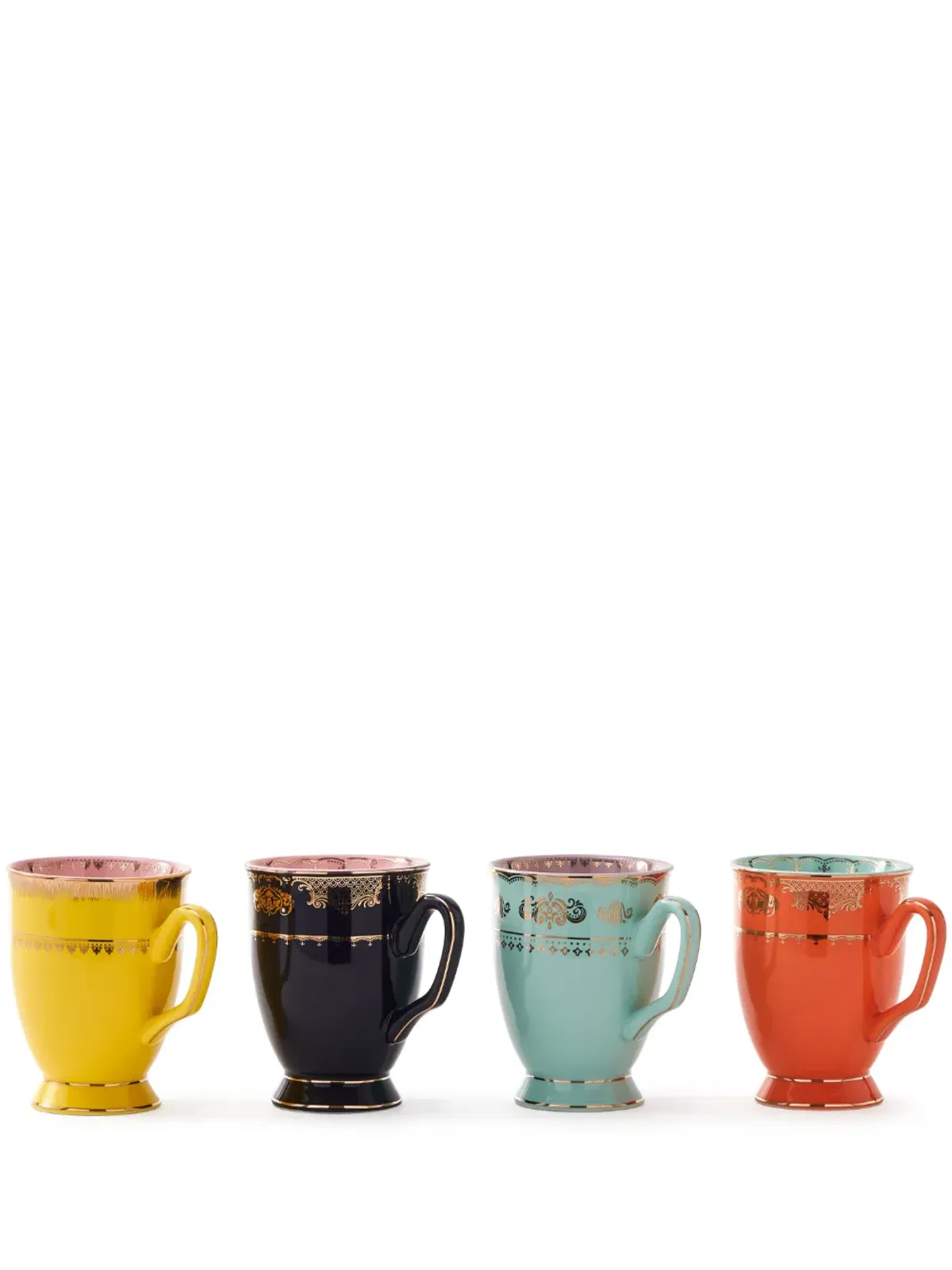 POLSPOTTEN Grandpa porcelain mugs (set of four) - Black - 画像1