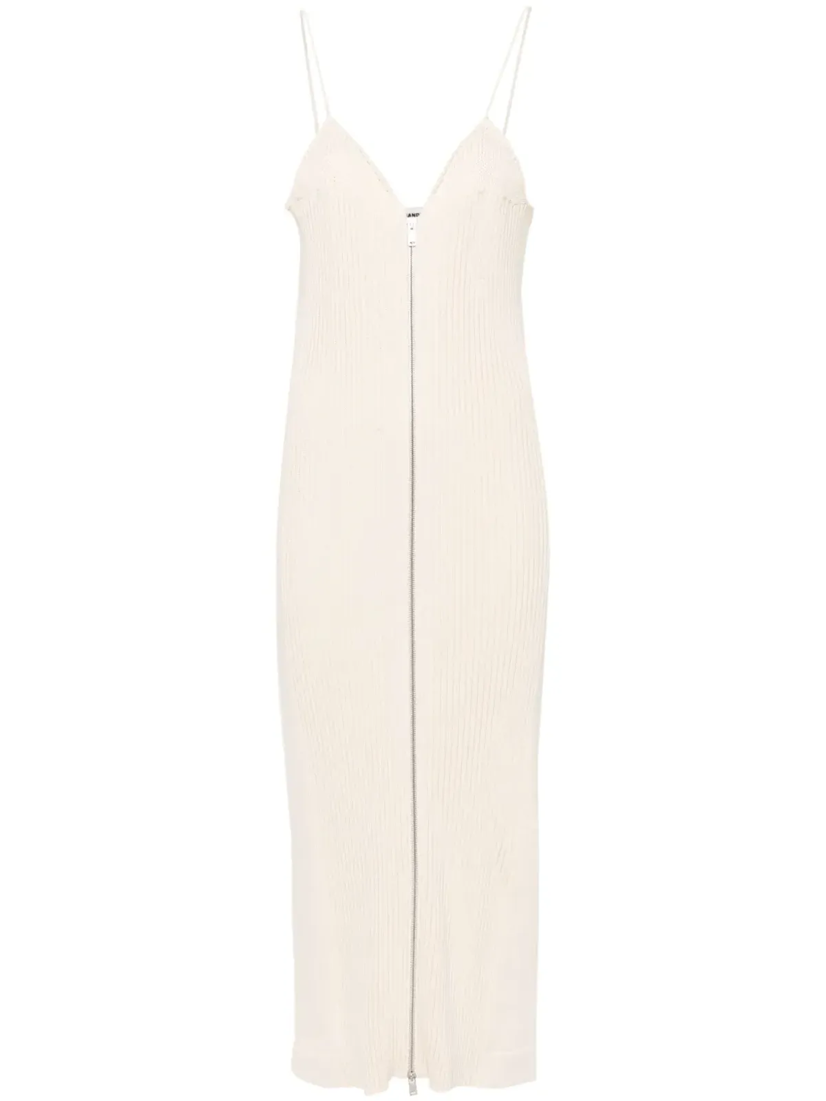 Jil Sander リブニット綿マキシドレス - ニュートラルカラー - 画像1