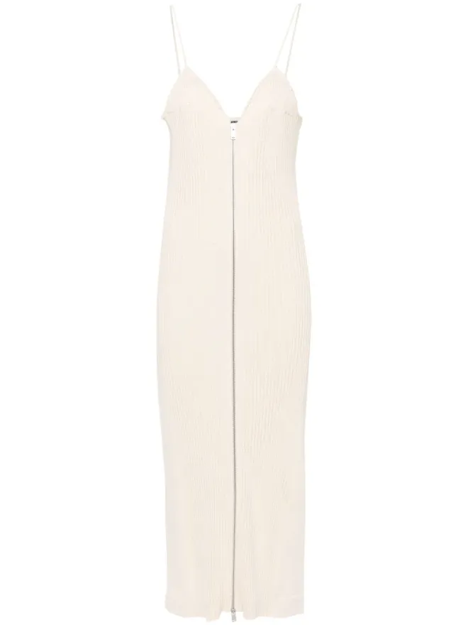 Jil Sander Jil Sander リブニット綿マキシドレス - ニュートラルカラーの商品画像