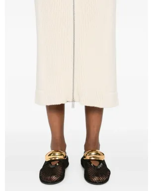 Jil Sander リブニット綿マキシドレス - ニュートラルカラー - サムネイル5