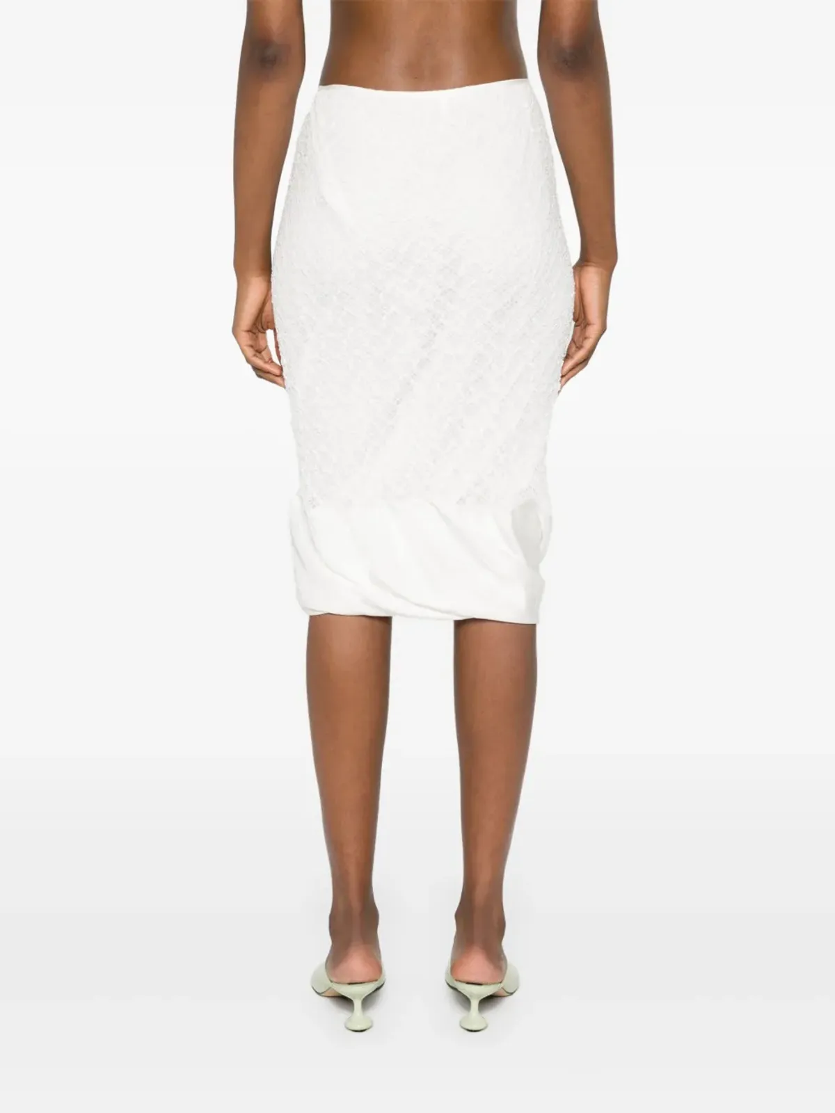 Jil Sander オープンワークミディスカート - 画像4