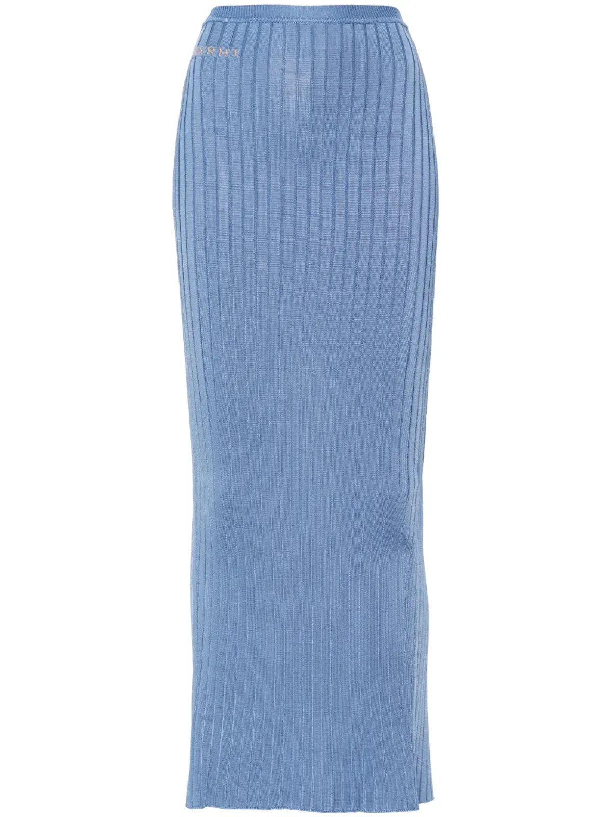 Marni ジャカードロゴ入りリブ編みマキシスカート - ブルー - 画像1