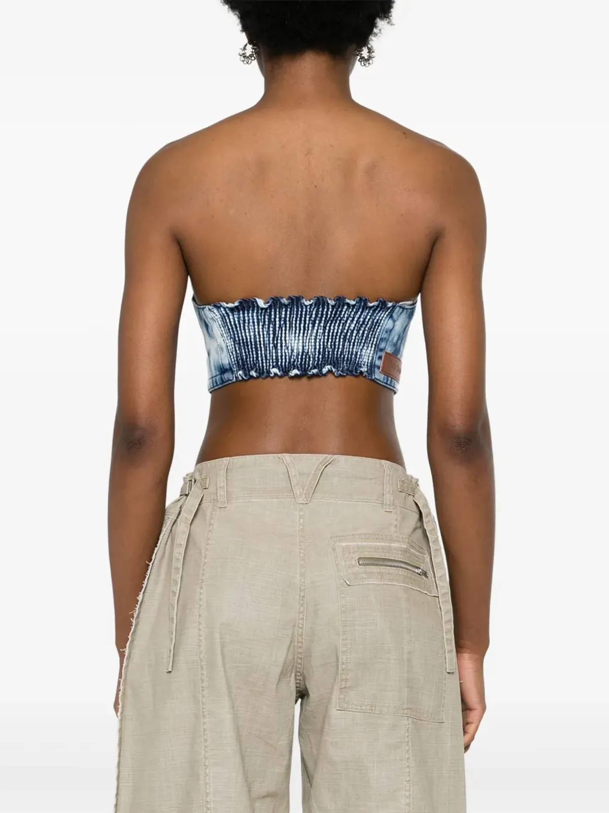 Palm Angels ウォッシュドデニム クロップドコルセット - ブルー - 画像4