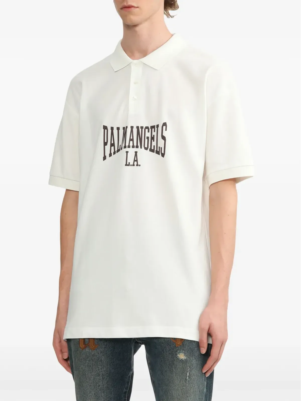 Palm Angels ロゴプリント ポロシャツ - 画像3