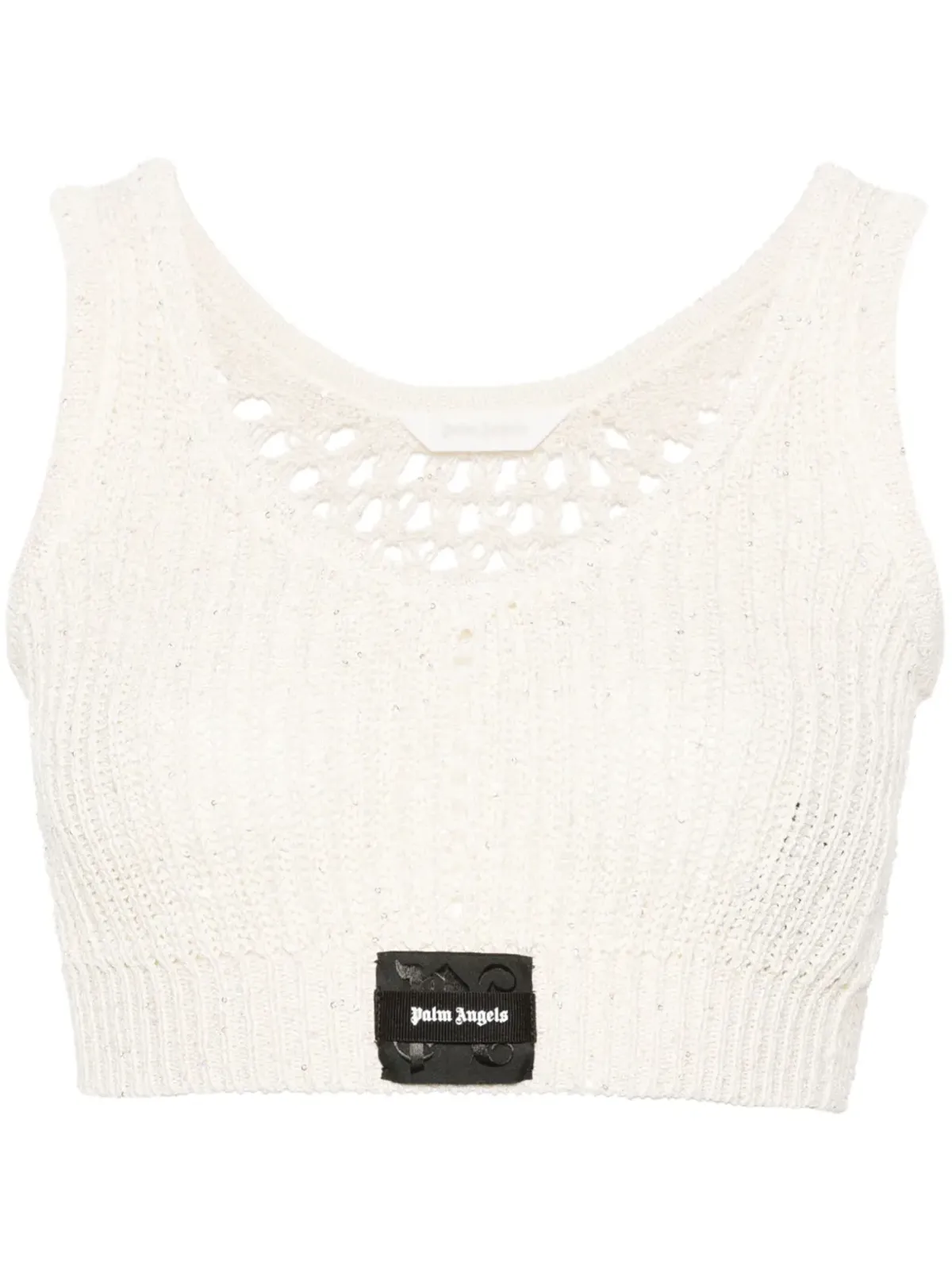 Palm Angels スパンコール装飾のニットクロップトップ - ニュートラルカラー - 画像1