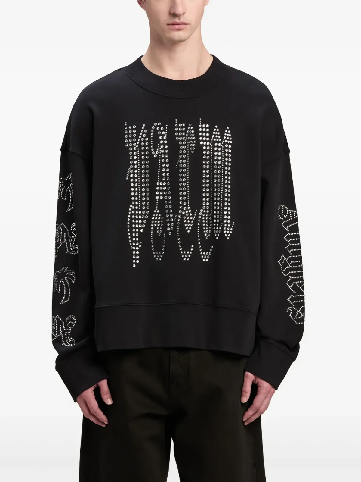 Palm Angels スタッドロゴ コットン スウェットシャツ - 画像3