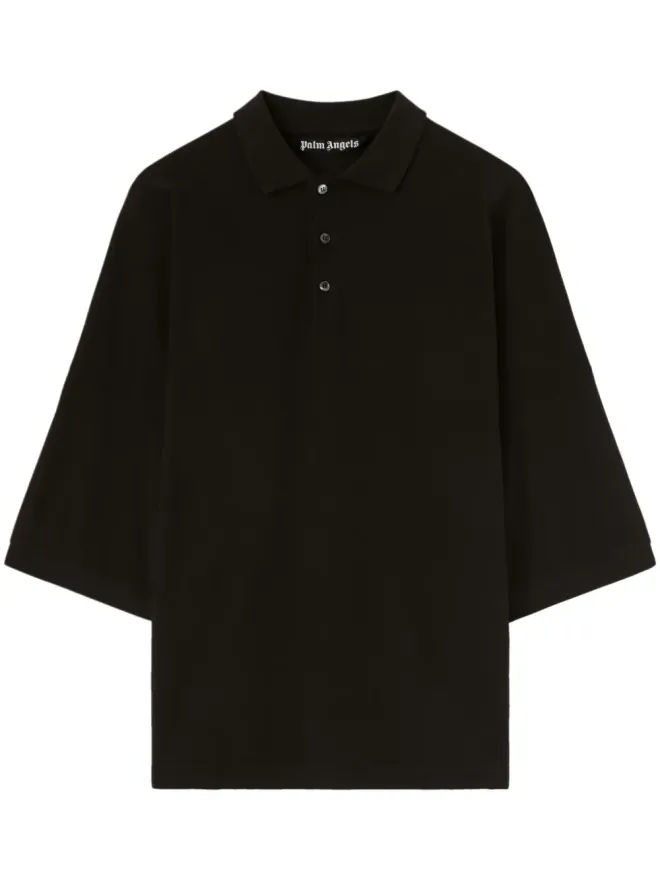 Palm Angels Palm Angels ロゴプリント コットン ポロシャツの商品画像