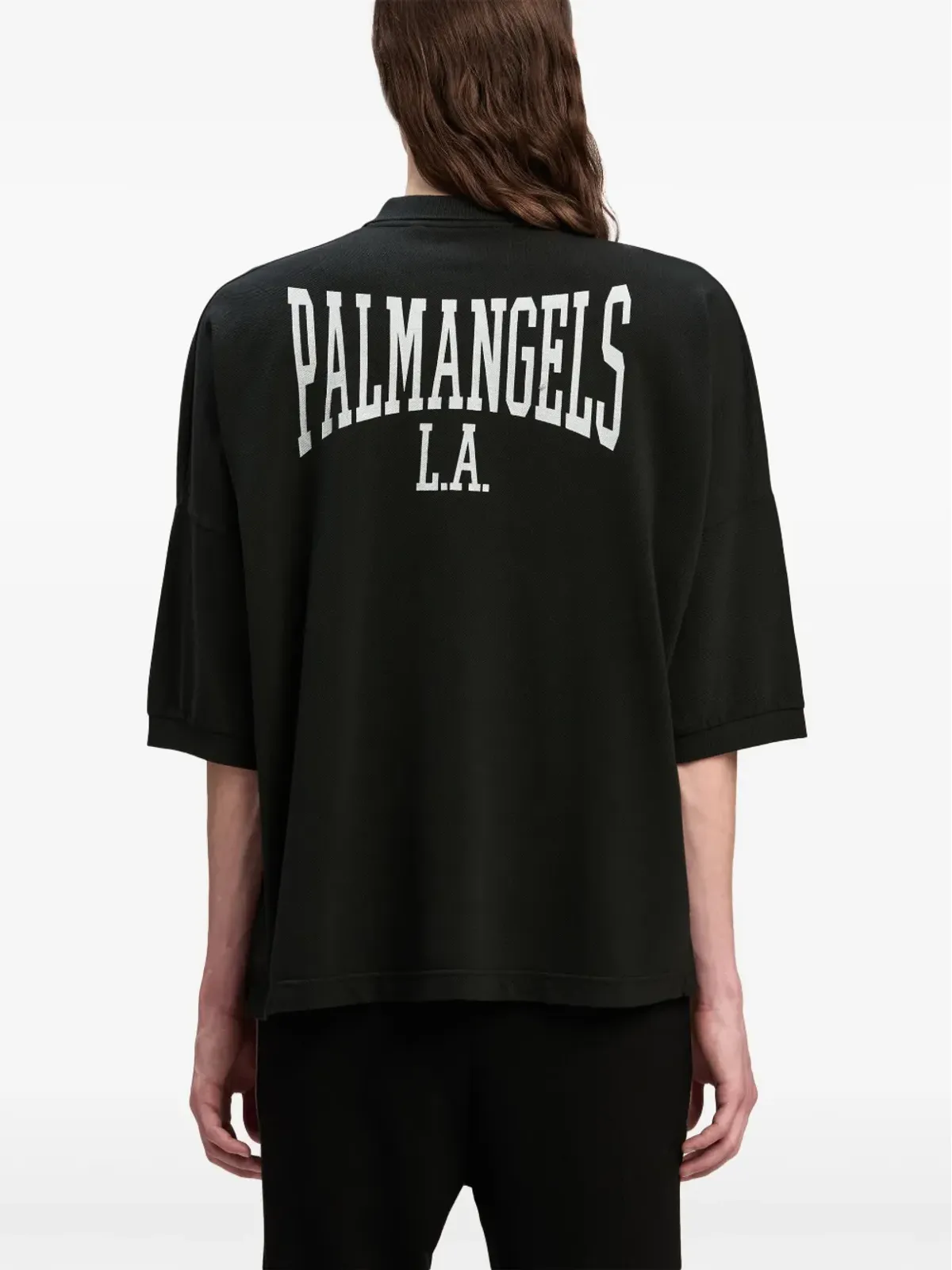 Palm Angels ロゴプリント コットン ポロシャツ - 画像5